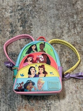 Disney Princess Pastel Mini Backpack for Kids - Multicolor